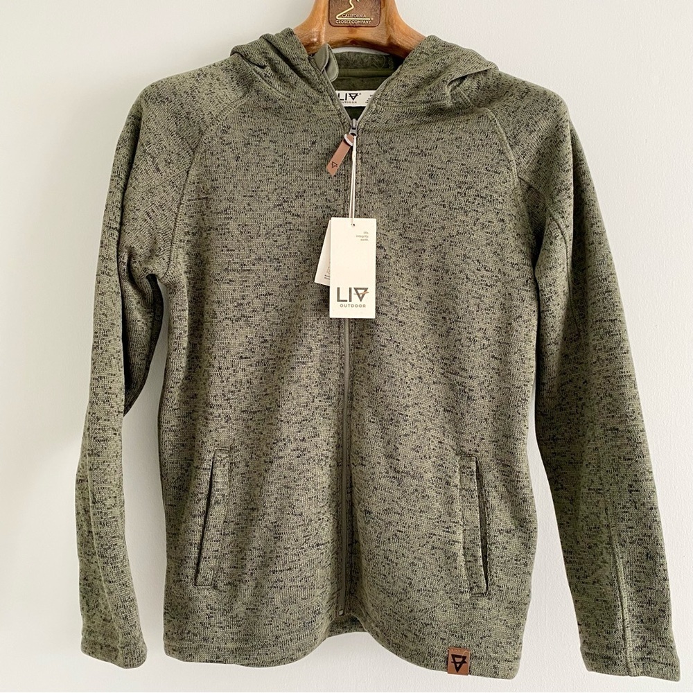 Boy’s Heathered Green Zip-Up Sweater Fleece Jacket